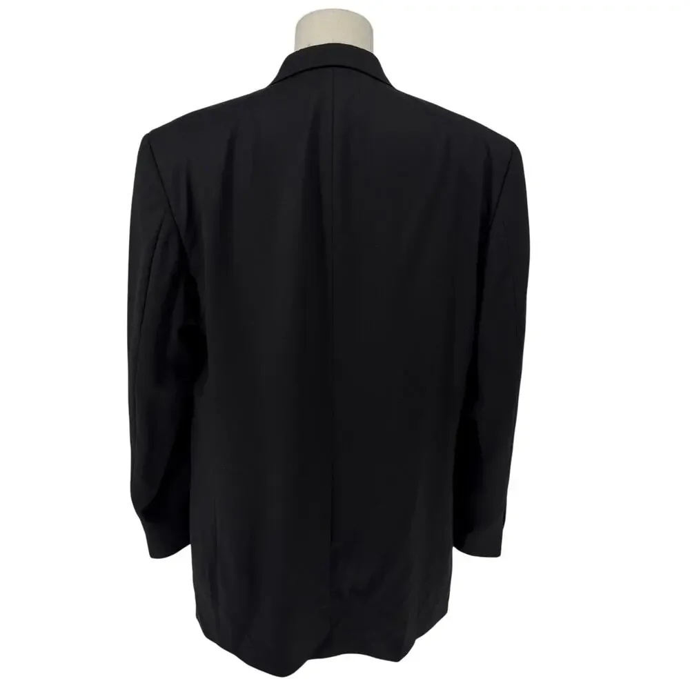 Alfani Alternatives Y2K Men’s Black Wool Blazer Sportcoat 44L Three Button